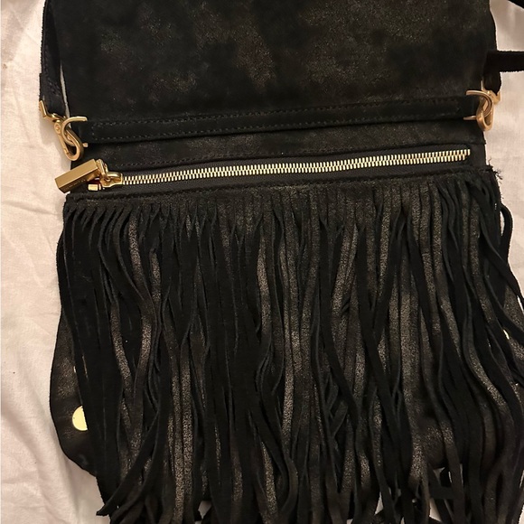 Hammitt Black Suede Fringe Crossbody Bag - Picture 4 of 8